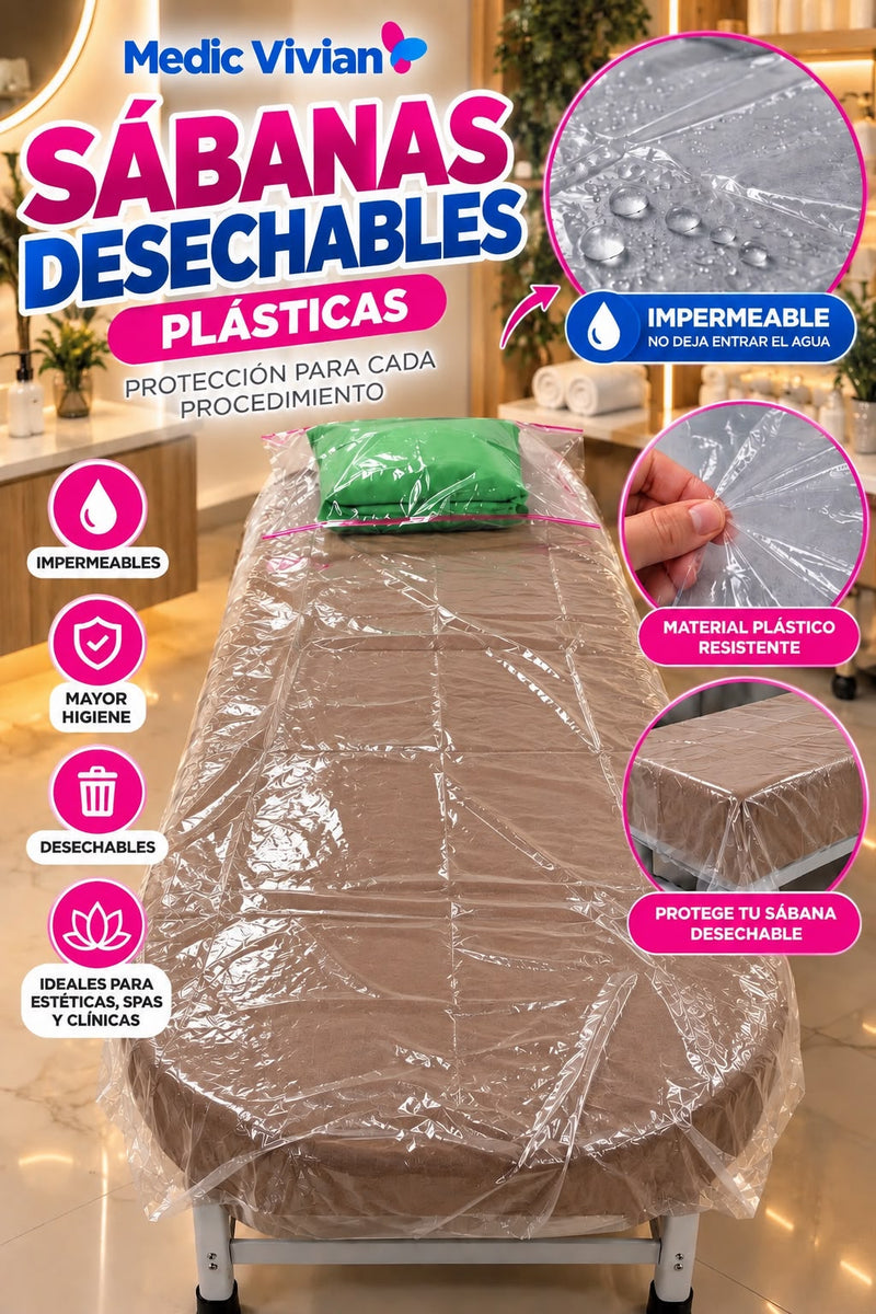 Sábana Plástica Desechable Impermeable para Camilla | Medic Vivian
